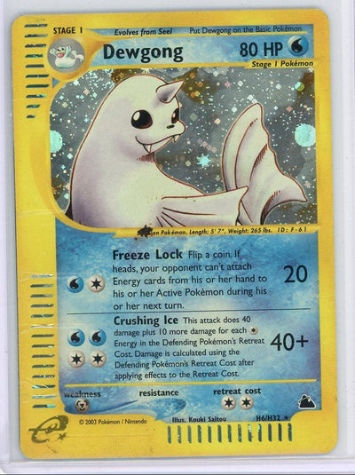 Dewgong Pokémon Skyridge Holo #H6/H32 (DMG)