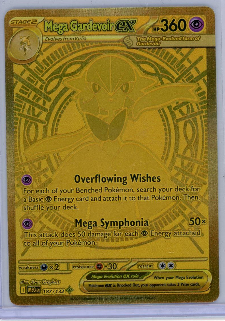 Mega Gardevoir ex Pokémon Mega Evolution Gold Hyper Rare #187/132