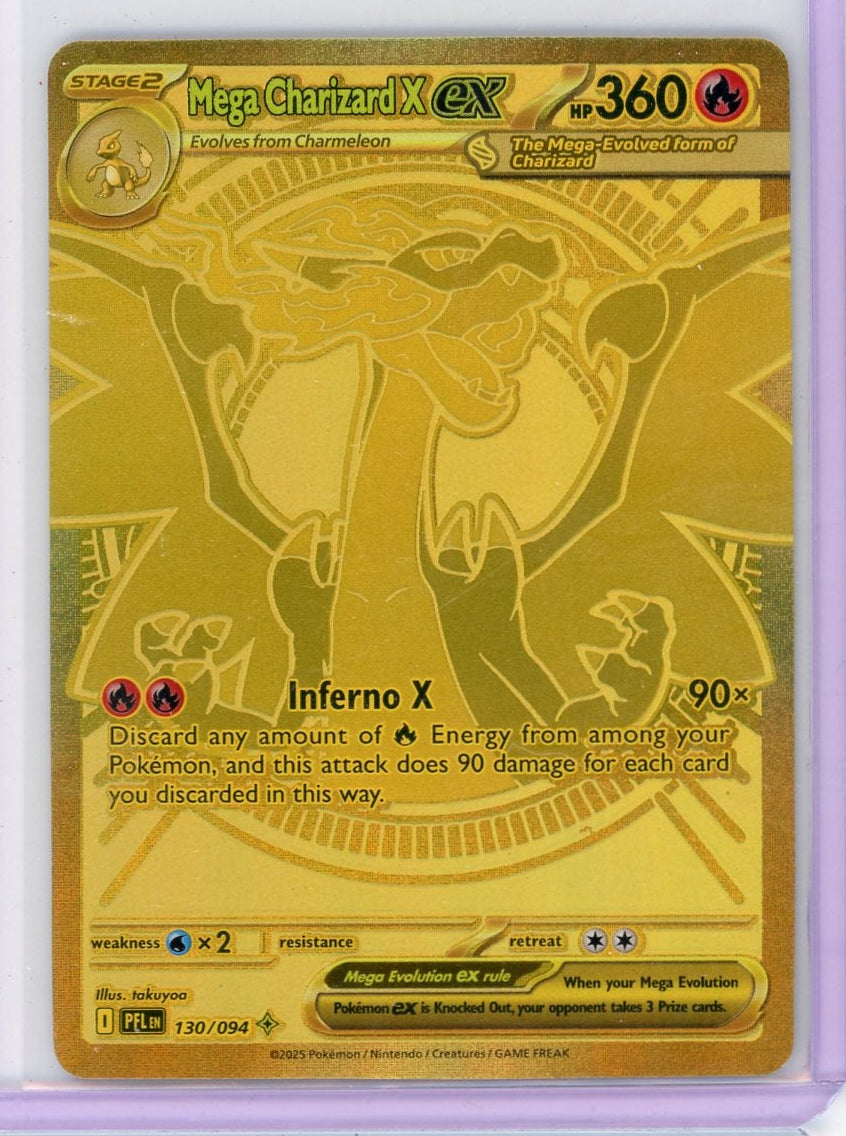 Mega Charizard X ex Pokémon Phantasmal Flames Gold Mega Hyper Rare #130/094