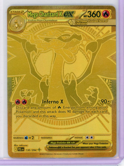 Mega Charizard X ex Pokémon Phantasmal Flames Gold Mega Hyper Rare #130/094