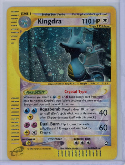 Kingdra 2002 Pokemon Aquapolis holo #148/147